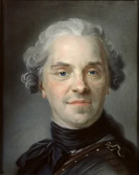 Porträt von Maurice, Comte de Saxe (1696-1750) 1747 (Pastell)